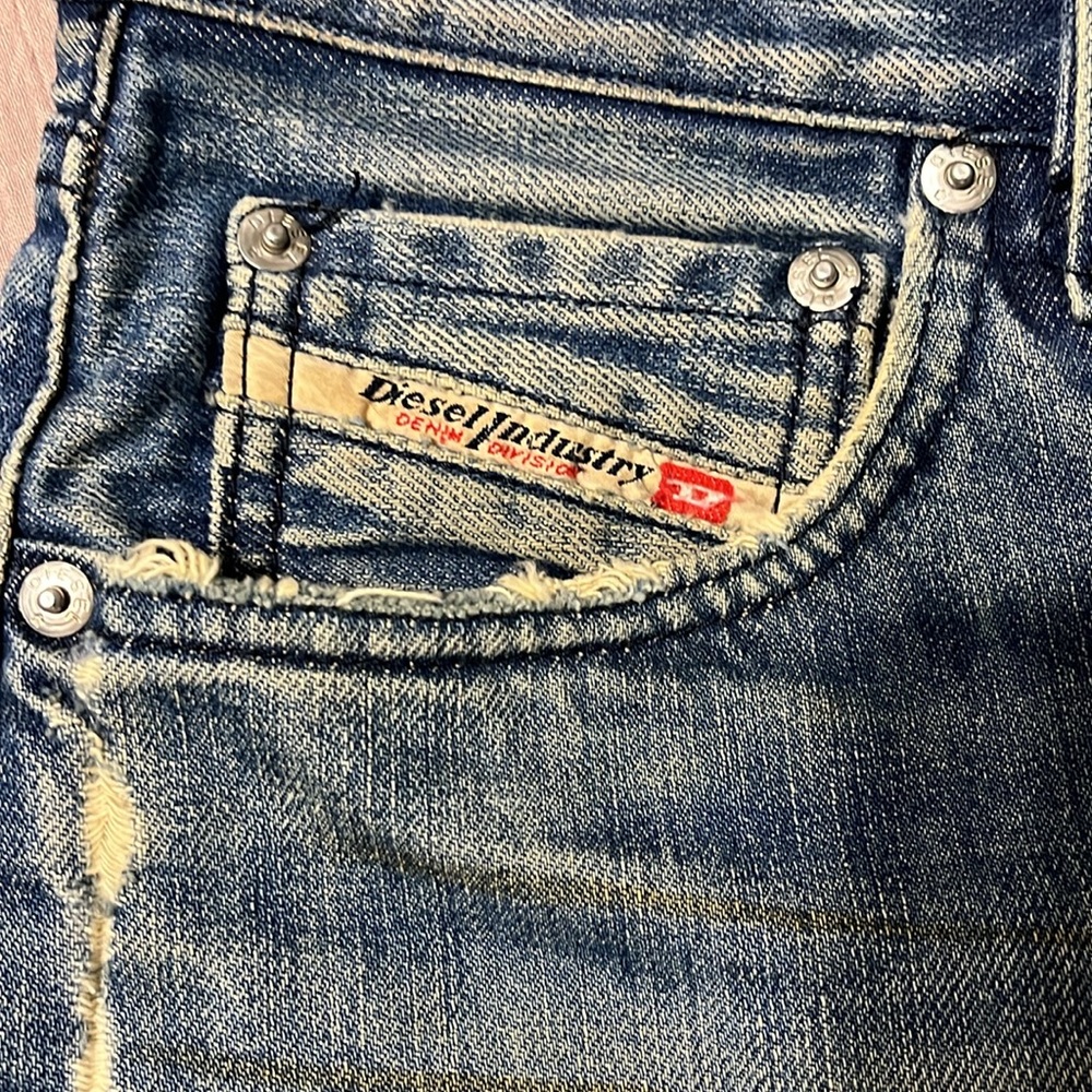 Vintage Diesel Industry Denim Division Jeans - Distressed Blue Wash